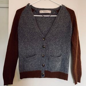 Zara color-block cardigan sweater XS